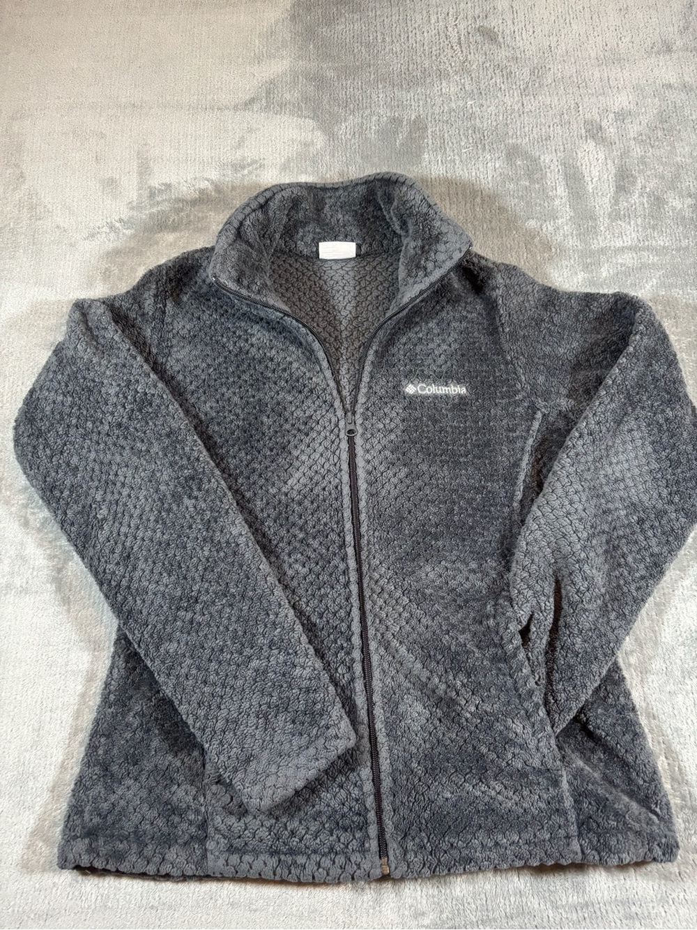 Columbia Women's Charcoal Gray Plush Full-Zip Teddy Jacket